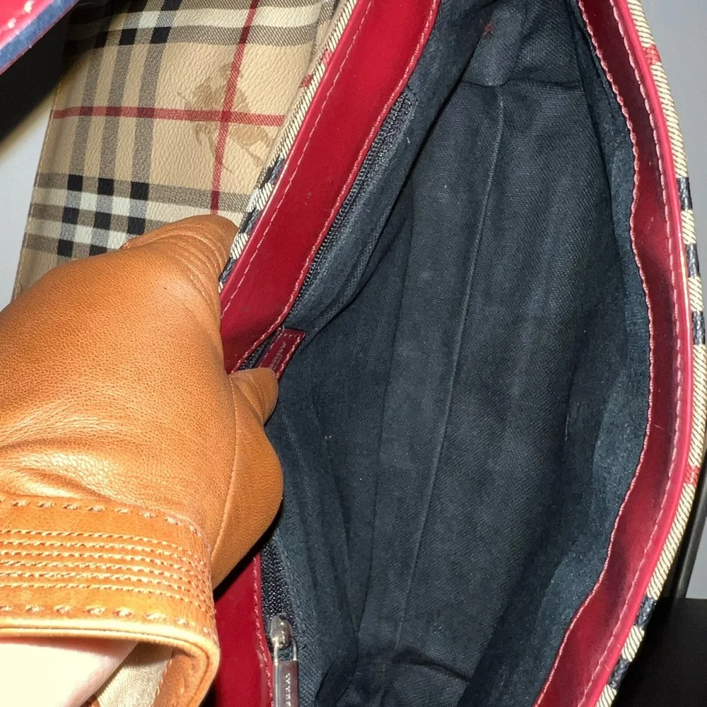 Burberry Tan and Red Shoulder Bag with Classic Plaid - Picture 8 of 10